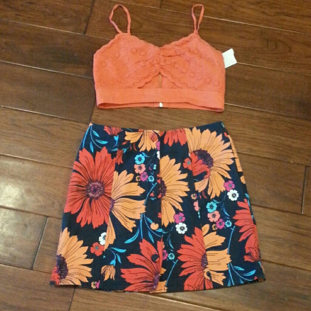 Topshop crop and skirt